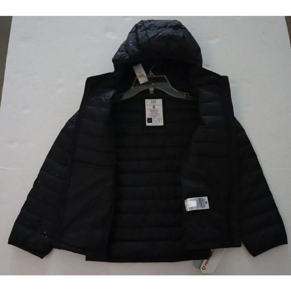 Gap Kids Girl's Sz S (6-7) Black Allover Star Print Hooded Puffer Jacket $80 - Picture 12 of 12